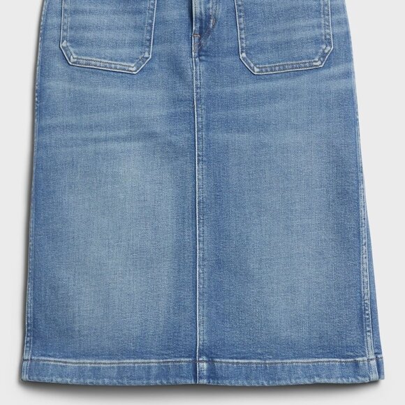 Banana Republic BR denim pencil a-line jean skirt petite 4 4P P4 - Picture 4 of 13
